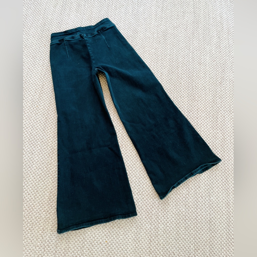 Frame Jet Set High Rise Wide Leg Jeans Sheen Noir - plus size Black Fits 29-34 - Picture 7 of 9